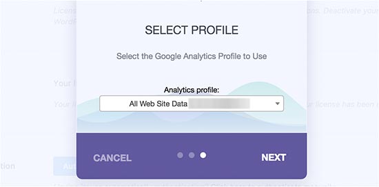 Select profile you want to track