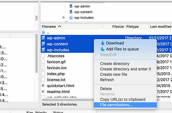 File permissions in FTP