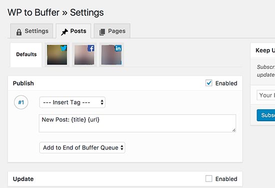 buffer posts settings