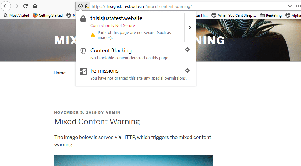 mixed content warning firefox