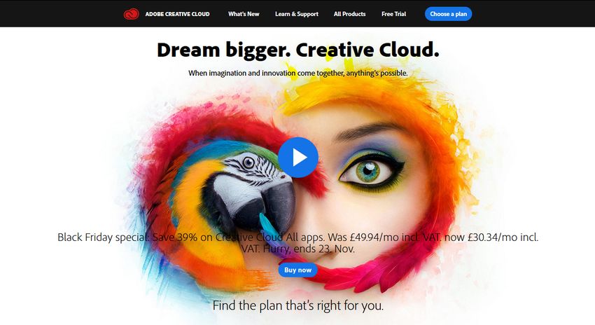 Adobe Creative Cloud Black Friday 2018