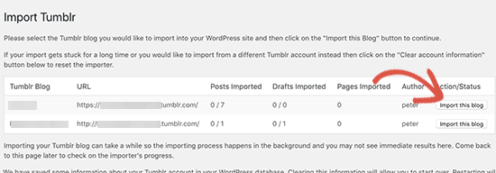 Import your Tumblr blog