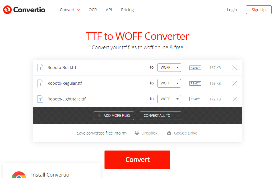 TTF to WOFF converter