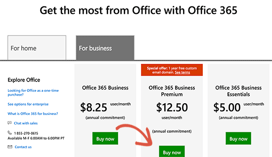 Sign up for Office 365 Business premium