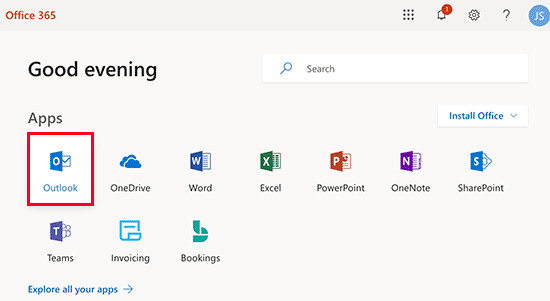 Using the Outlook app in Office 365