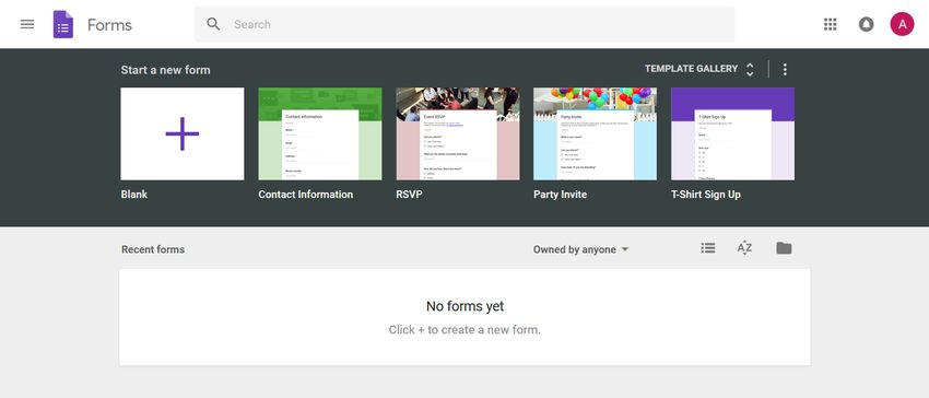 Google Forms Template Gallery