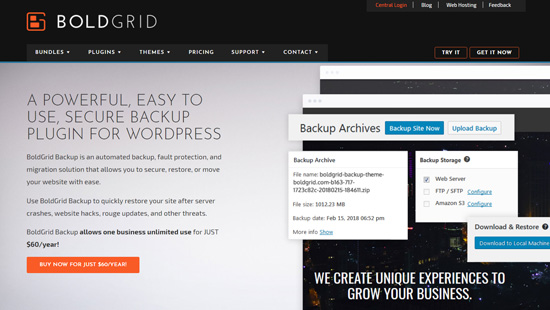 BoldGrid Backup WordPress plugin