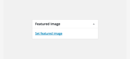 Featured image option in the classic editor