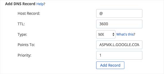 Adding MX records to your domain name