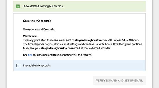 Save MX records