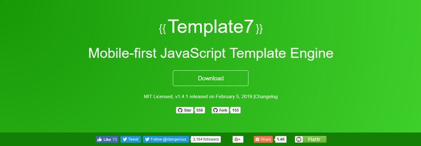 Template7 mobile-first JavaScript Template Engine