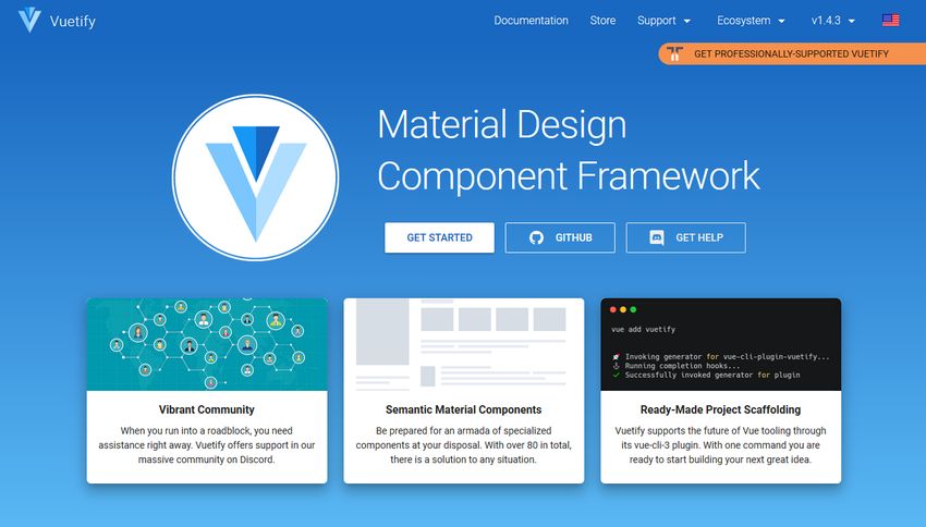 Vuetify Component Framework