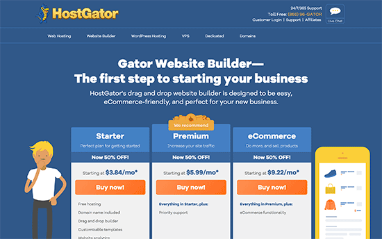 Gator website builder by HostGator