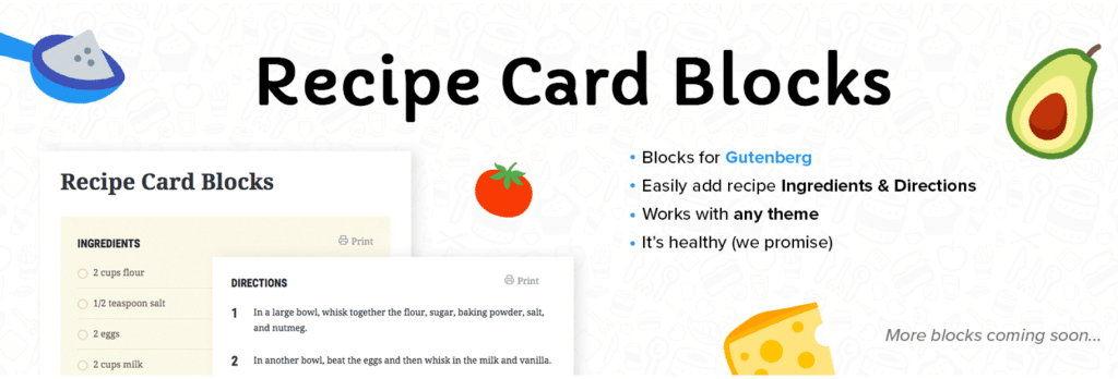 Recipe card blocks