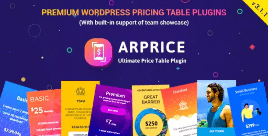 ARPrice WordPress pricing table plugin