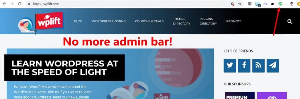WordPress Admin Toggle is one of the best chrome extensions for WordPress users