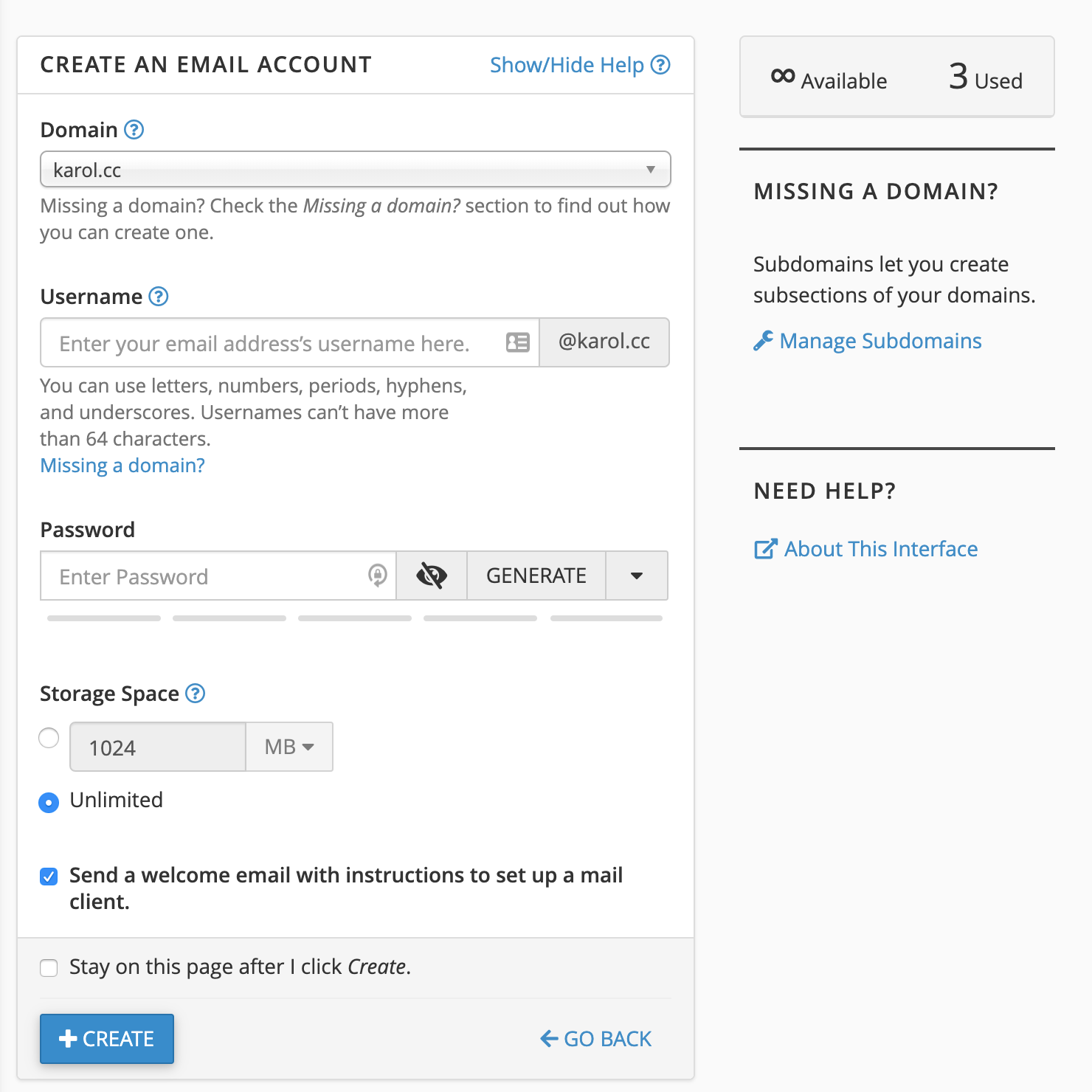 email add form
