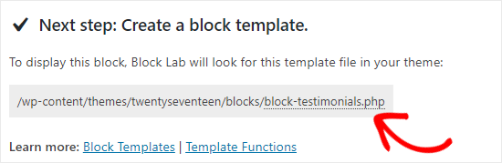 Create a Block Template