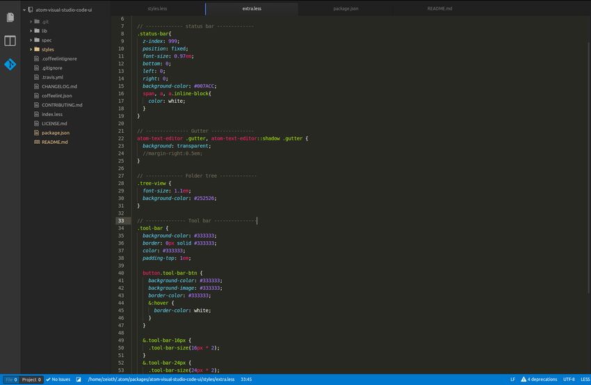 Atom Visual Studio Code UI Theme