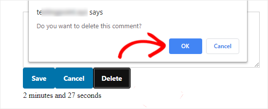 Allow users to delete their comments