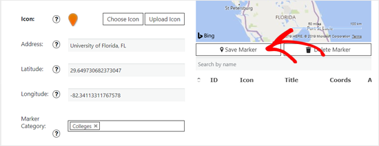 Save Marker for Bing Maps