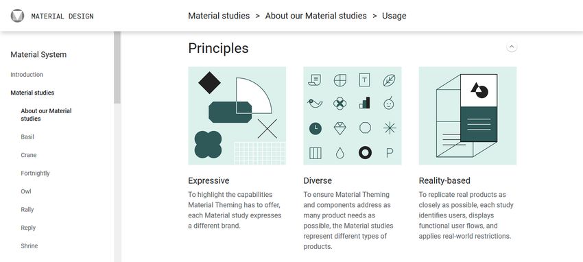 Google's material design principles