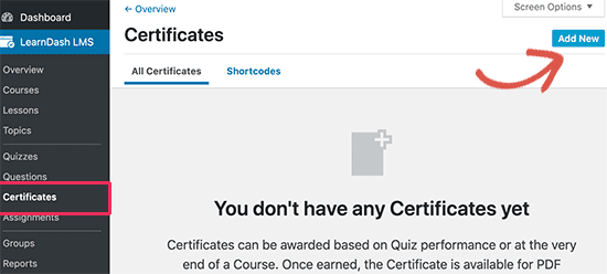 Add new certificate