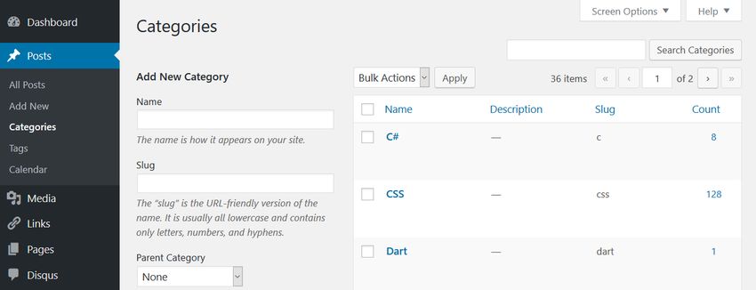 WordPress Optimize Categories