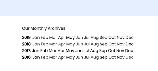 Three letter monthly archives