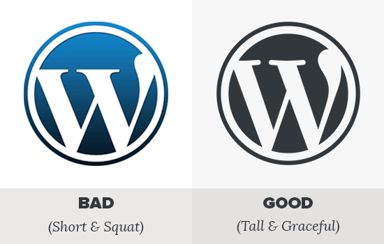 WordPress faux vs real logo