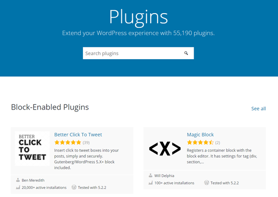 Official WordPress Plugins Page