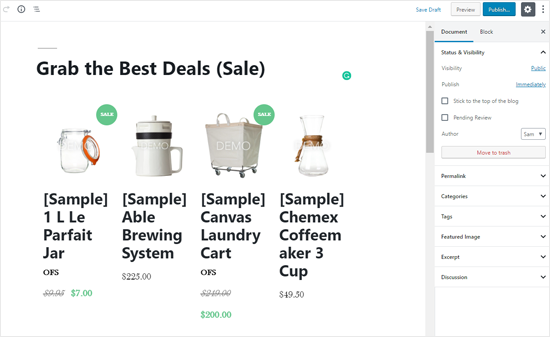 BigCommerce Products List in WordPress Post