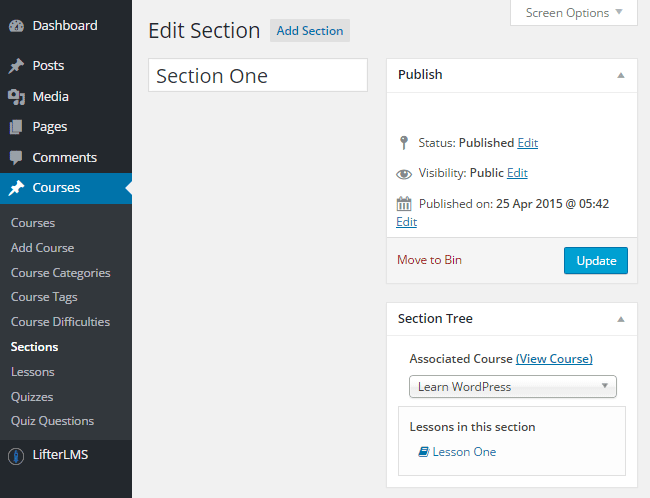 LifterLMS Section