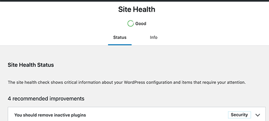 Site health score will be shown as a status in WordPress 5.3