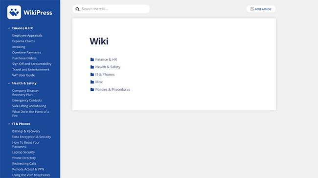 WikiPress Demo Example