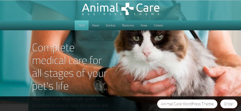 Animal care WordPress theme
