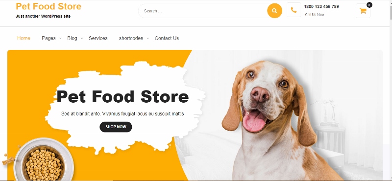 pet food store WordPress theme