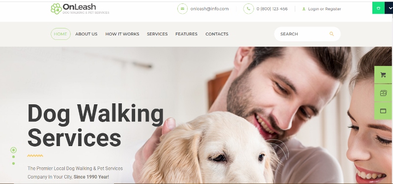 OnLeash animal care WordPress theme
