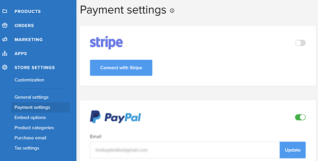 sellfy payment options
