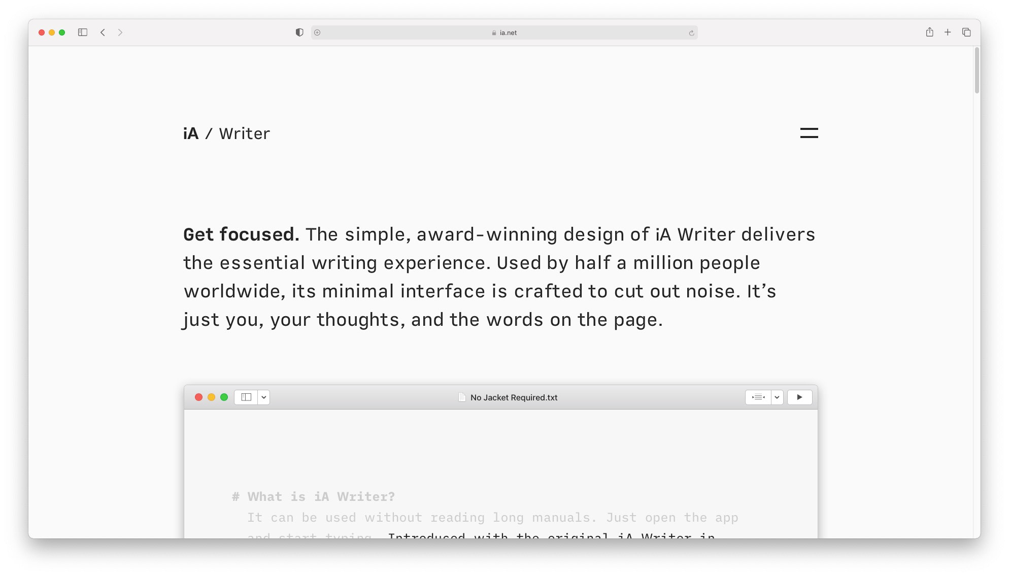 Best productivity apps for mac: iA Writer