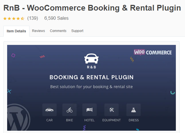 RnB Woocommerce Booking and Rental Plugin