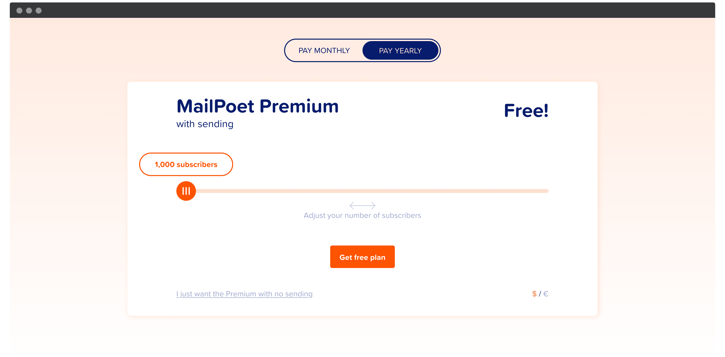 MailPoet's pricing page.