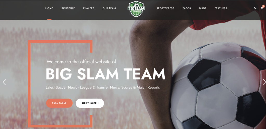 Big Slam wordpress sport themes