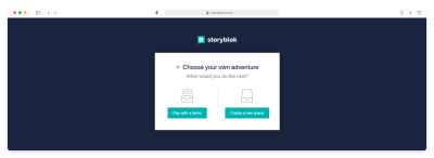 Creating a new space in Storyblok