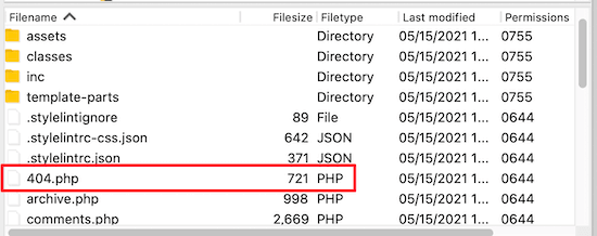 FTP 404.php file