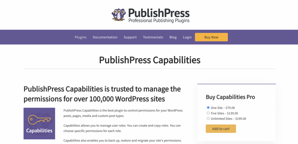 Publish Press Capabilities wordpress user plugin
