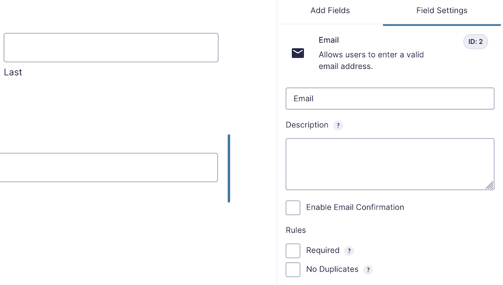 Editing donation form fields.