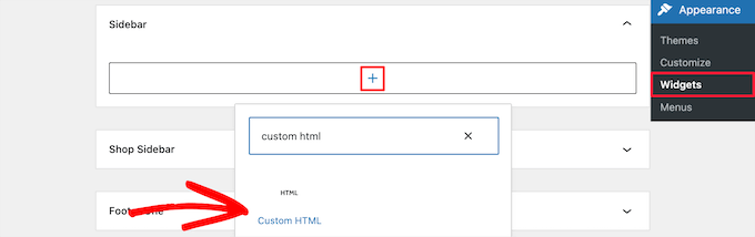 Add custom HTML block