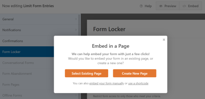 Embed your form in WordPress