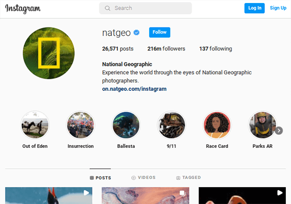 national geographic instagram profile